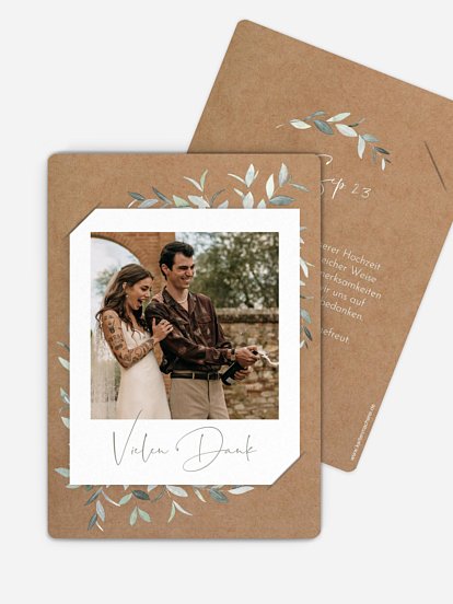 Dankeskarte Hochzeit Blättertraum