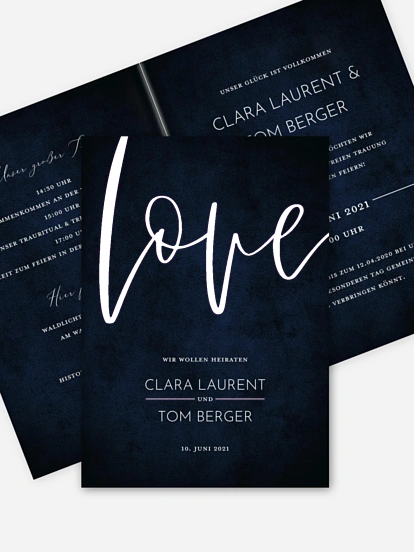 Hochzeitseinladung Lettering Love