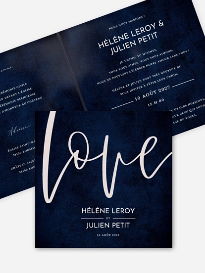 Faire-part de mariage Calligraphie Love