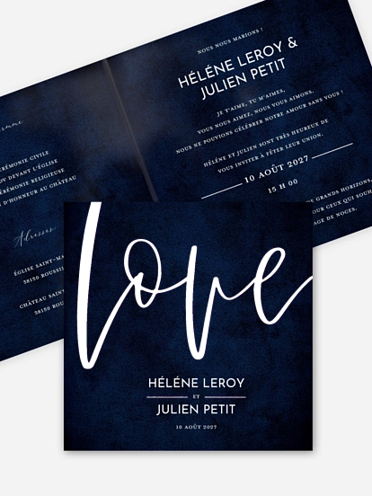 Faire-part de mariage Calligraphie Love
