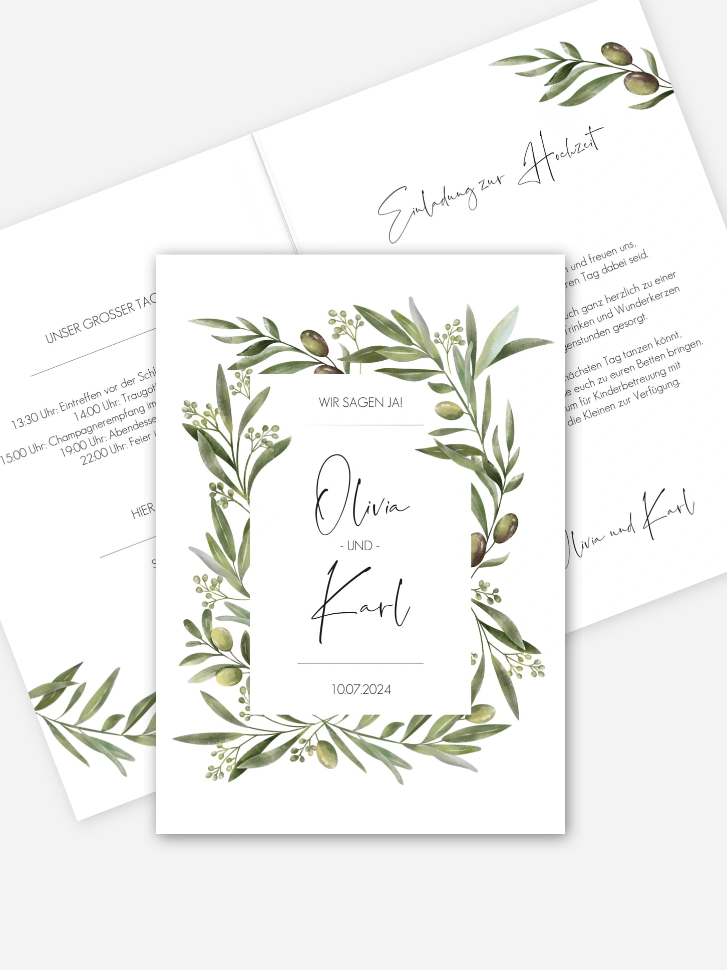 Hochzeitseinladung Sweet Olive