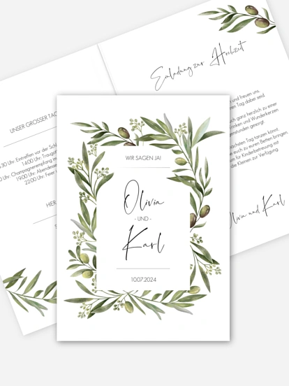 Hochzeitseinladung Sweet Olive