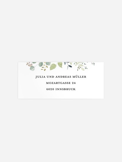 Absenderaufkleber Taufe Waldliebe