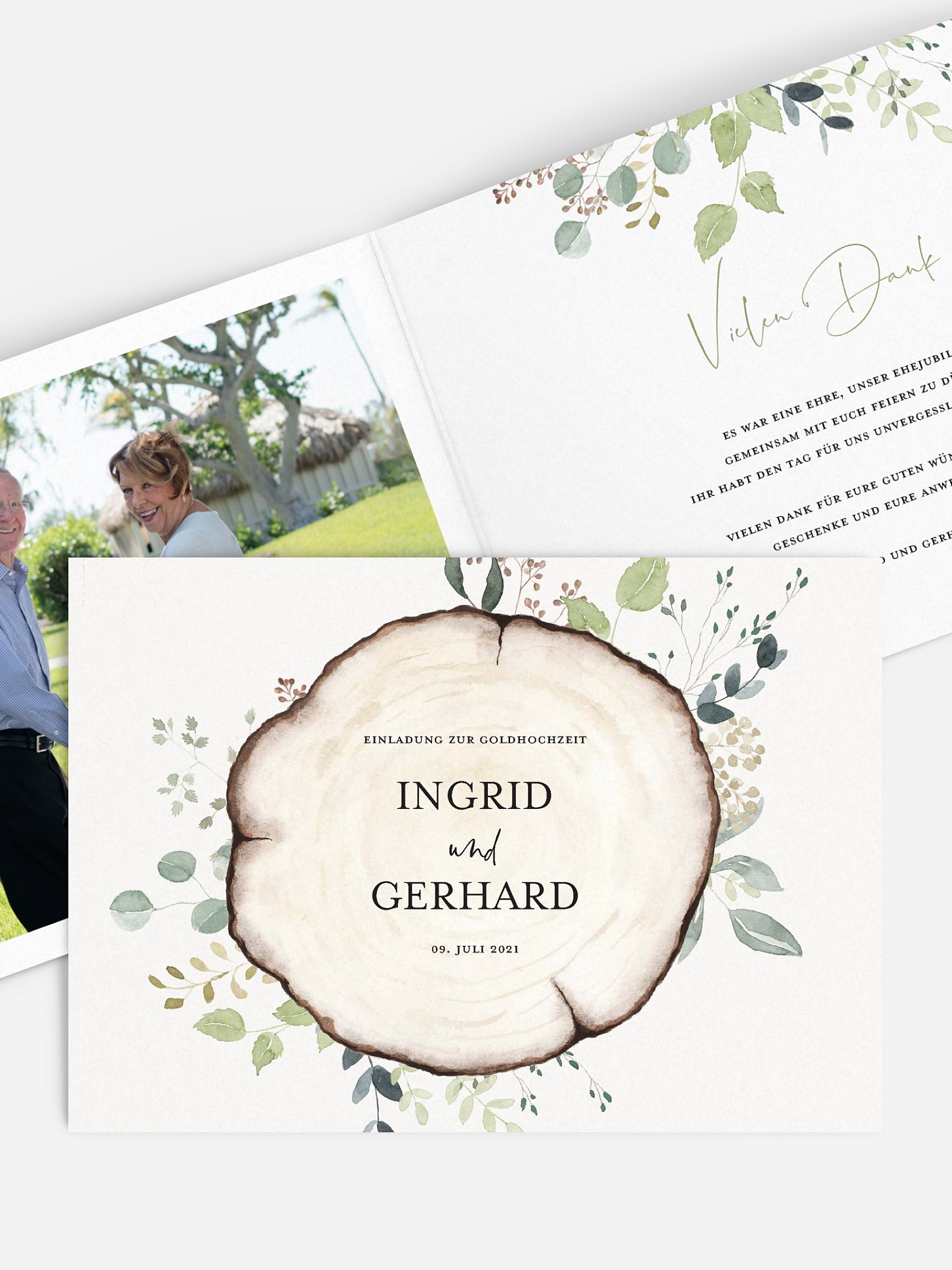 Danksagung zur Goldenen Hochzeit Waldliebe