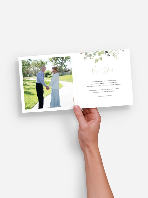 Danksagung zur Goldenen Hochzeit Waldliebe