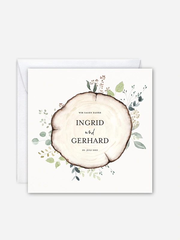 Danksagung zur Goldenen Hochzeit Waldliebe
