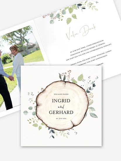 Danksagung zur Goldenen Hochzeit Waldliebe