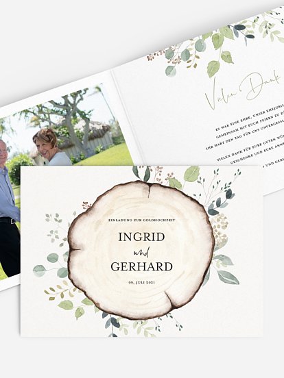 Danksagung zur Goldenen Hochzeit Waldliebe