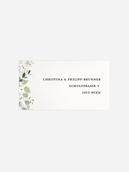 Empfängeraufkleber Silberhochzeit Waldliebe