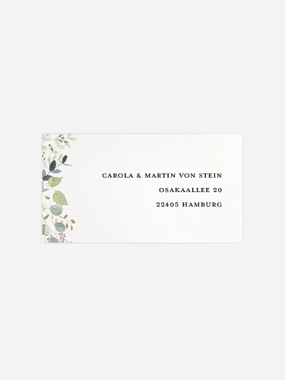 Empfängeraufkleber Silberhochzeit Waldliebe