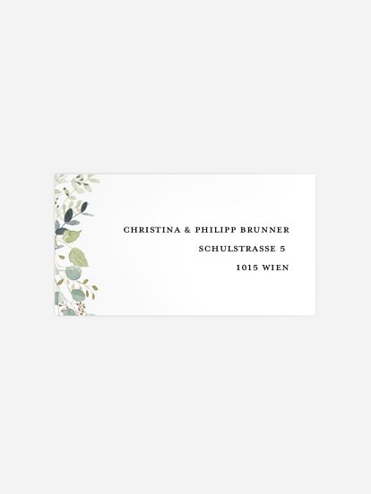 Empfängeraufkleber Taufe Waldliebe