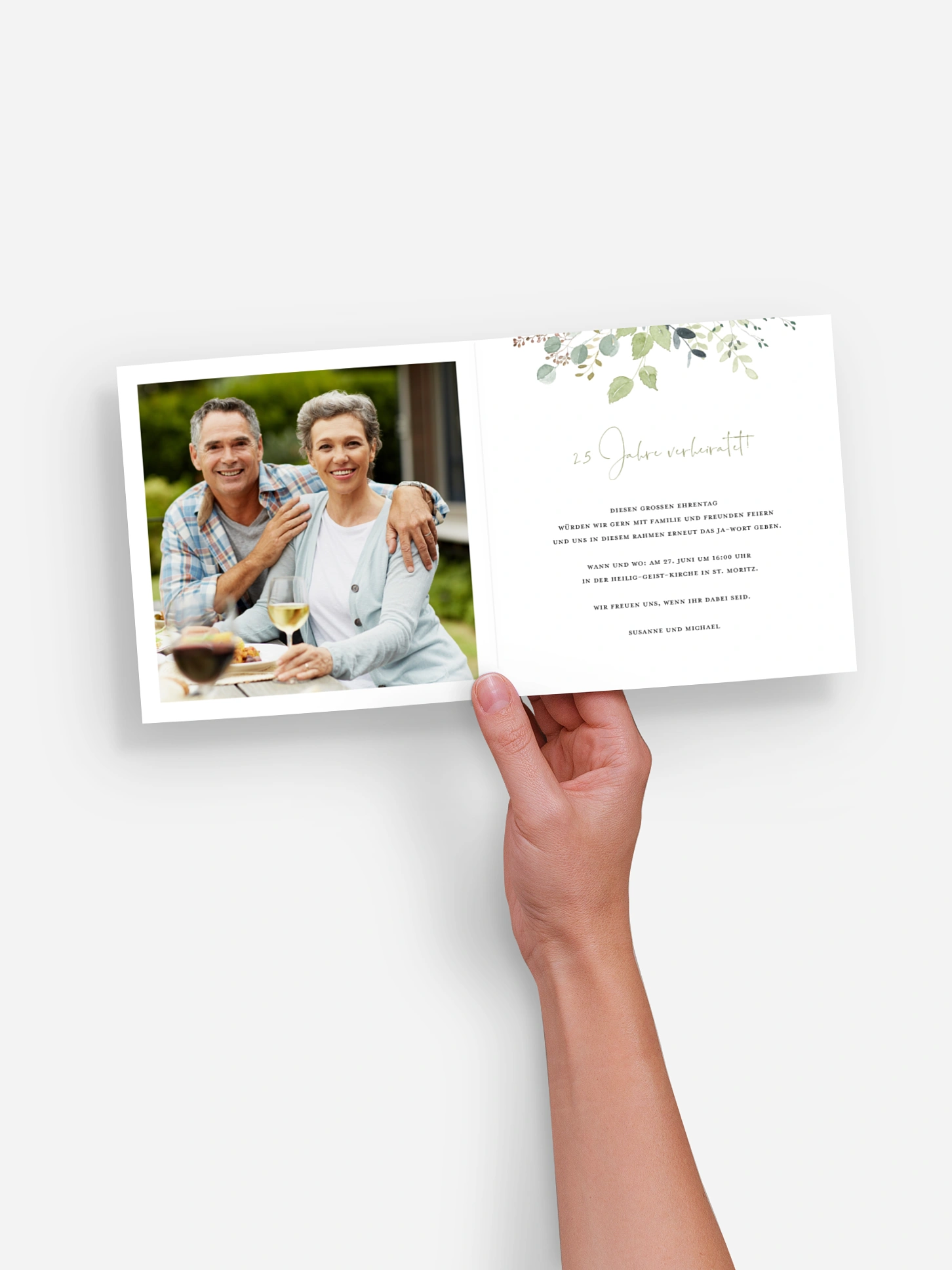 Einladung zur Silberhochzeit Waldliebe