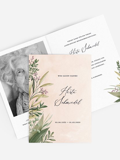 Trauerdanksagung Green Garden