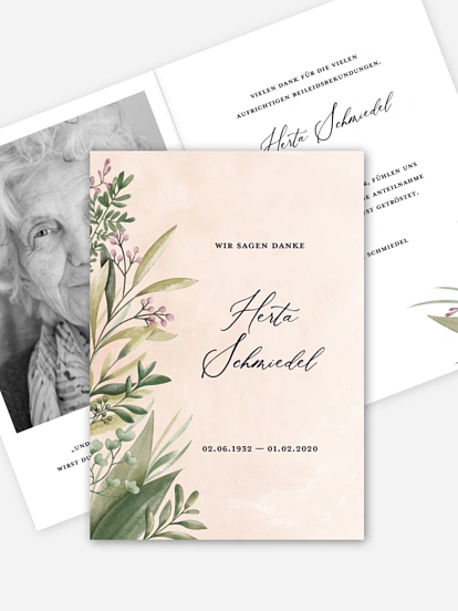 Trauerdanksagung Green Garden