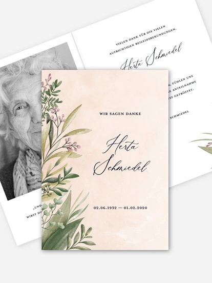 Trauerdanksagung Green Garden