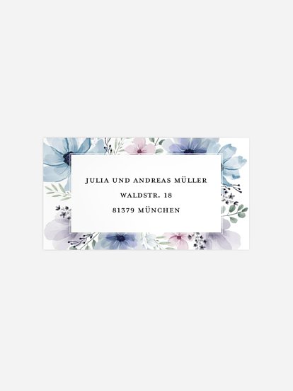 Empfängeraufkleber Taufe Blue Love