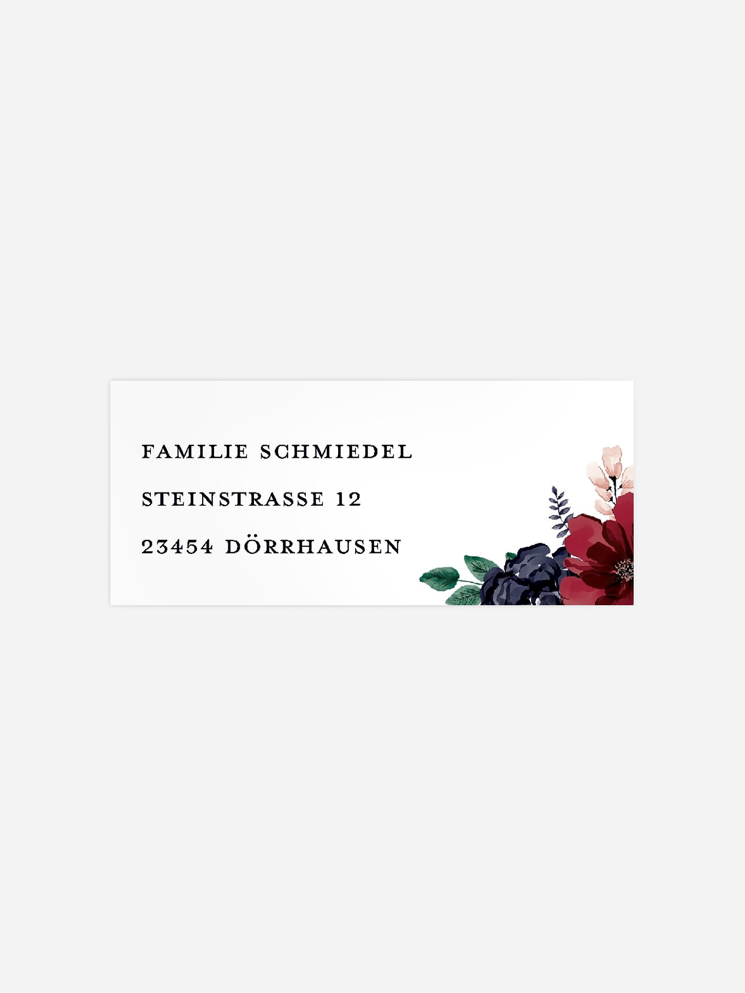 Absenderaufkleber Trauer Red Bouquet