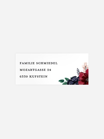 Absenderaufkleber Trauer Red Bouquet