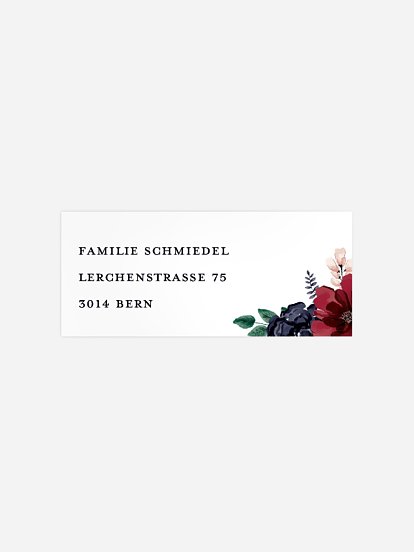 Absenderaufkleber Trauer Red Bouquet