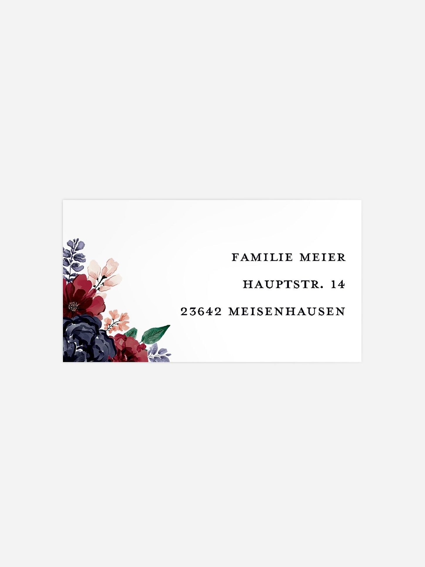 Empfängeraufkleber Trauer Red Bouquet