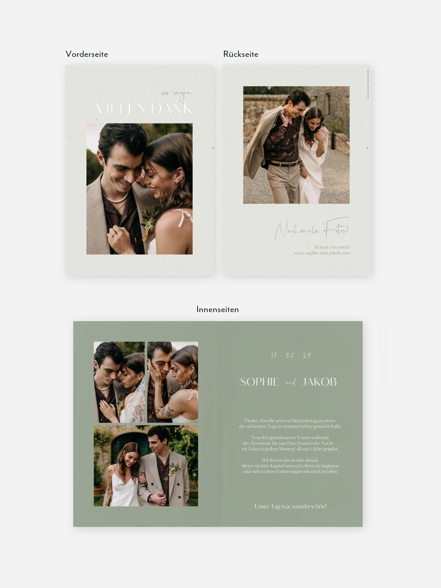 Dankeskarte Hochzeit Fall in Love