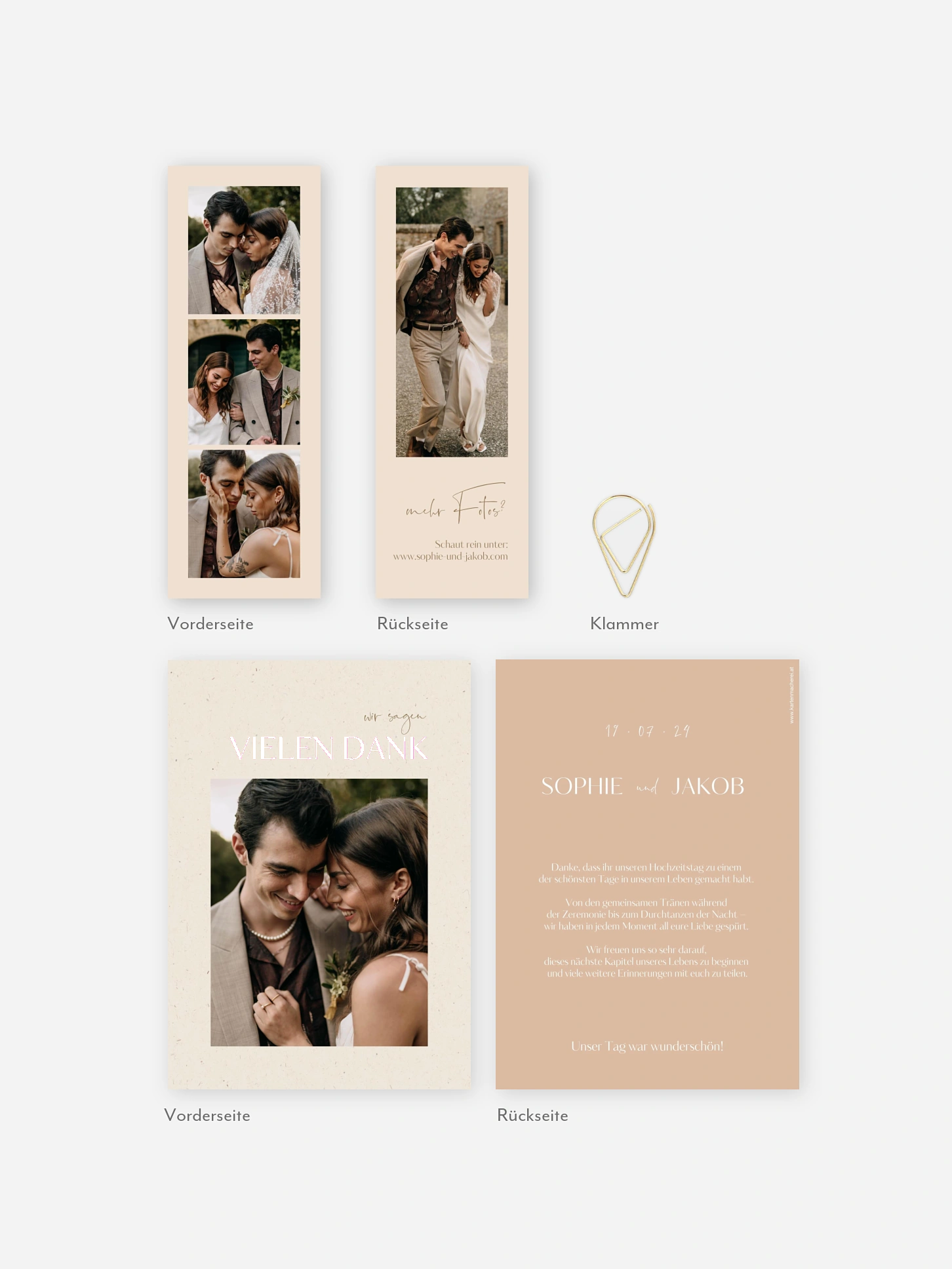 Dankeskarte Hochzeit Fall in Love