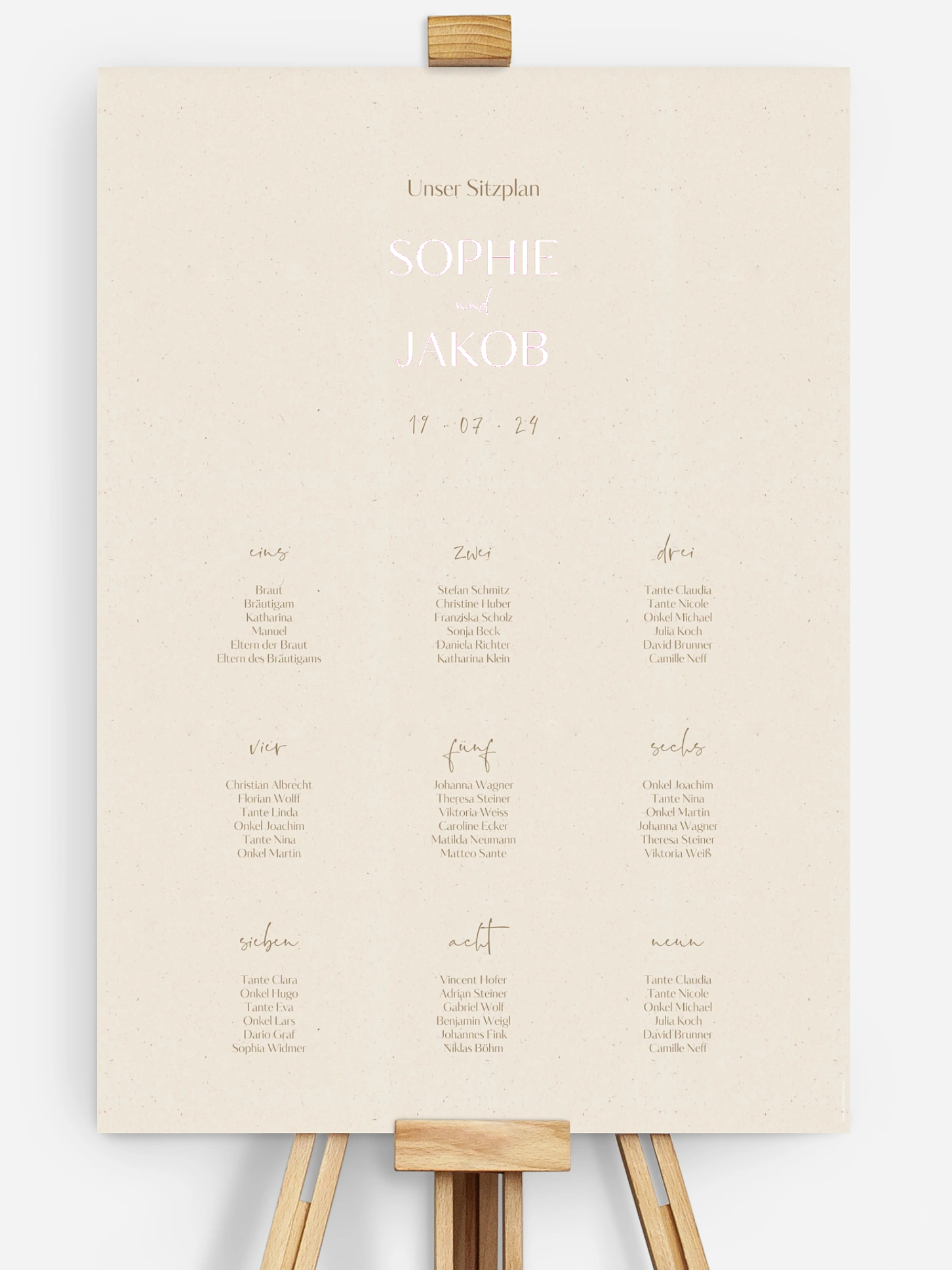 Sitzplan Plakat Fall in Love