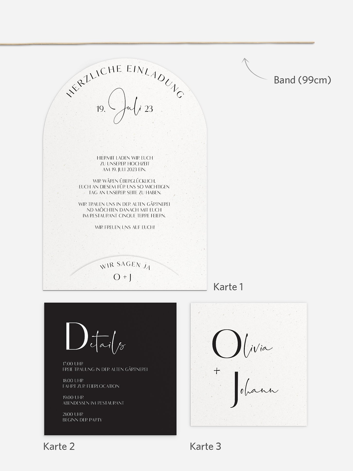 Hochzeitseinladung Initials
