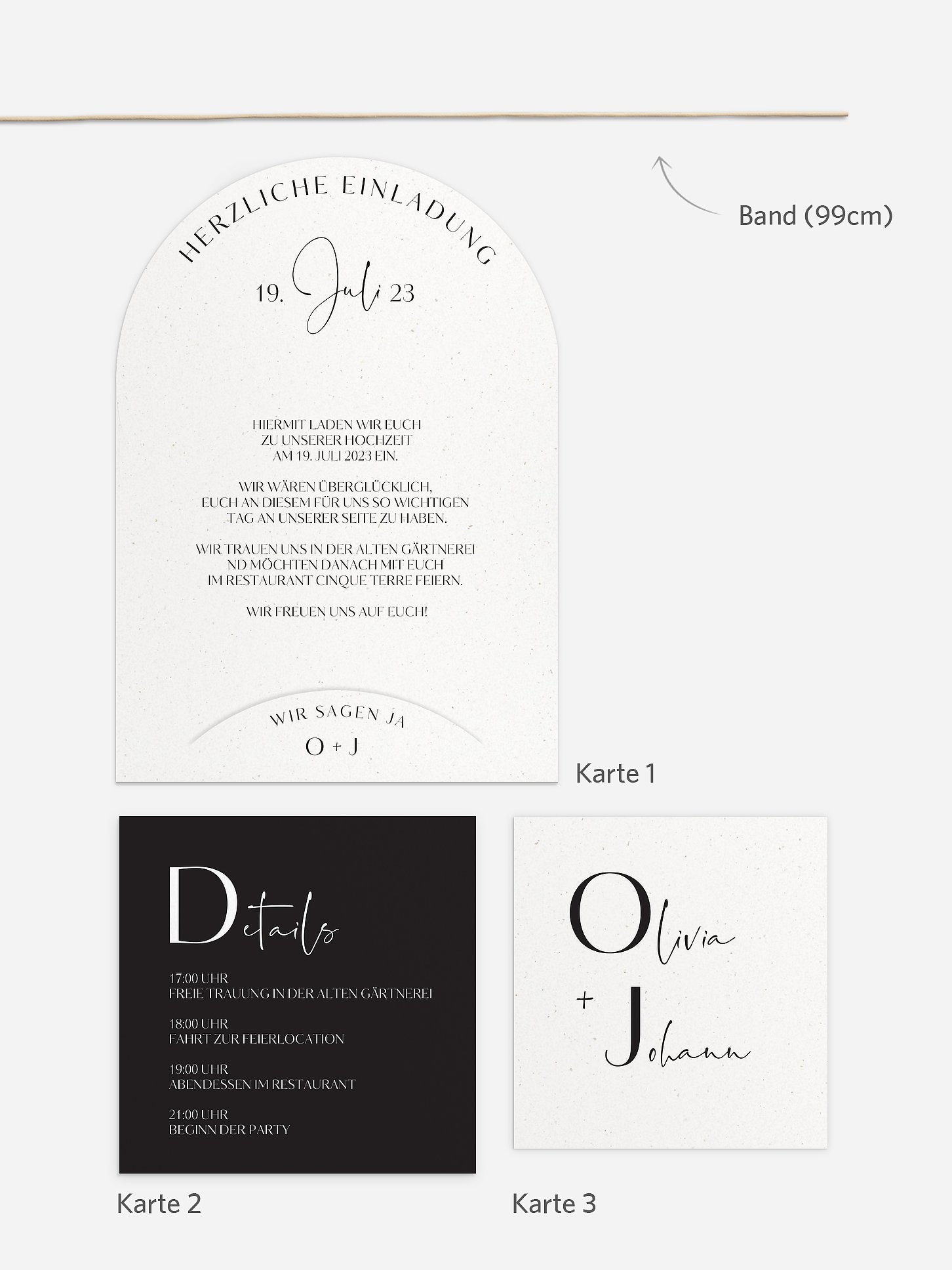 Hochzeitseinladung Initials