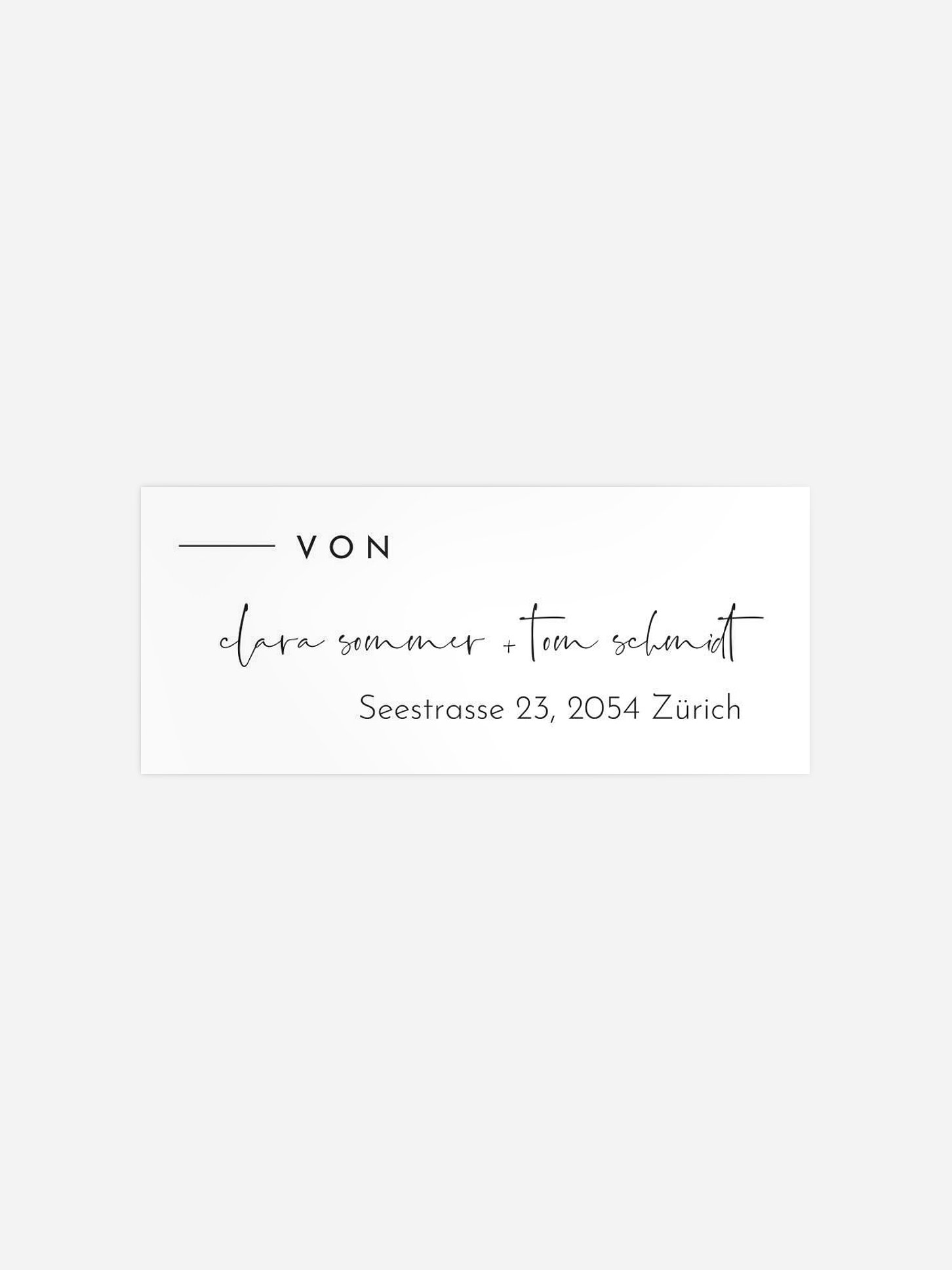 Absenderaufkleber Hochzeit Modern Type