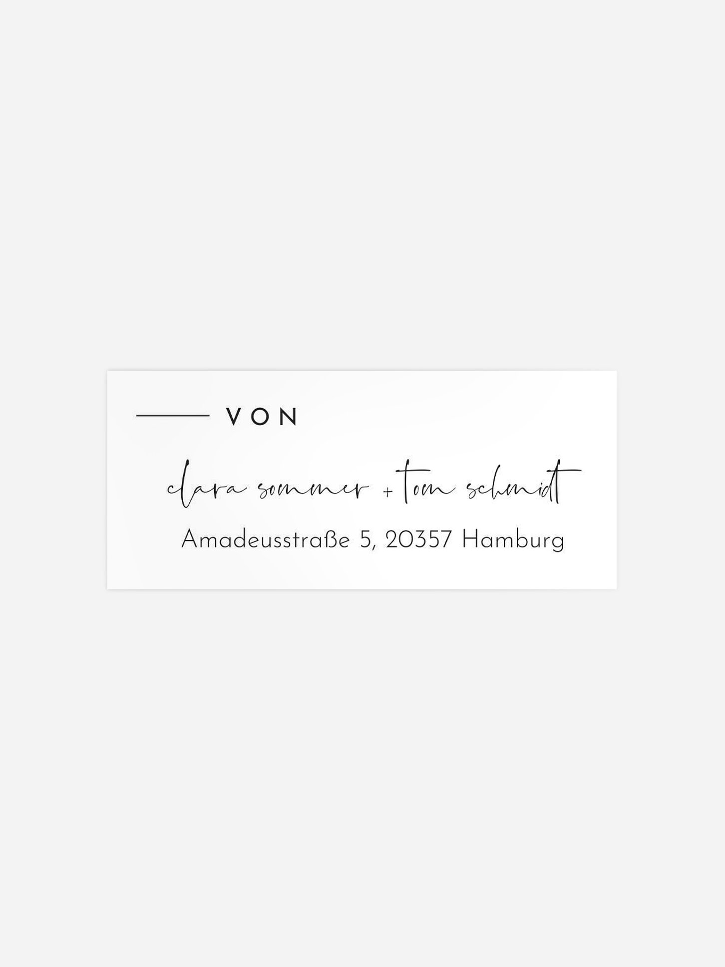 Absenderaufkleber Hochzeit Modern Type