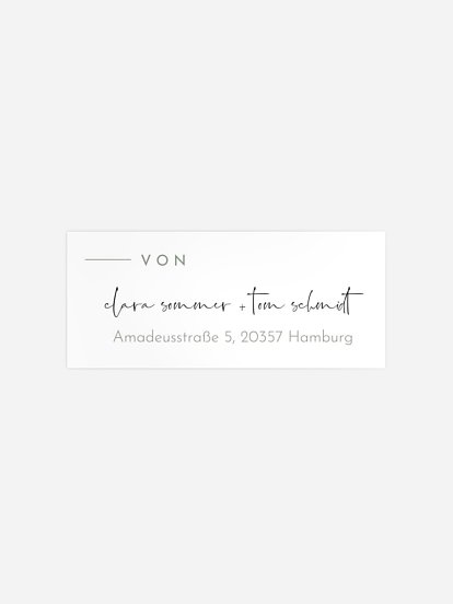 Absenderaufkleber Hochzeit Modern Type