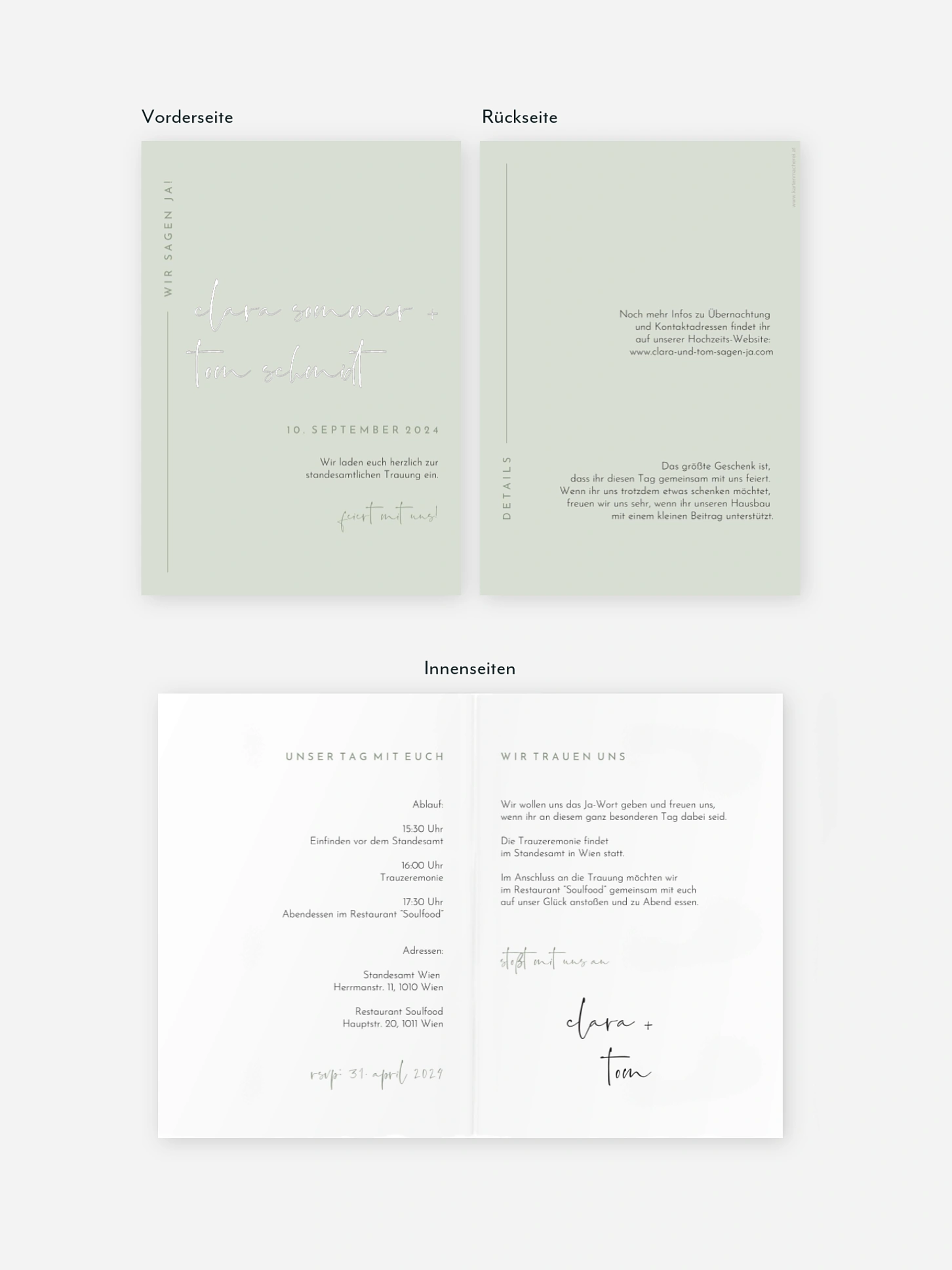 Hochzeitseinladung Standesamt Modern Type