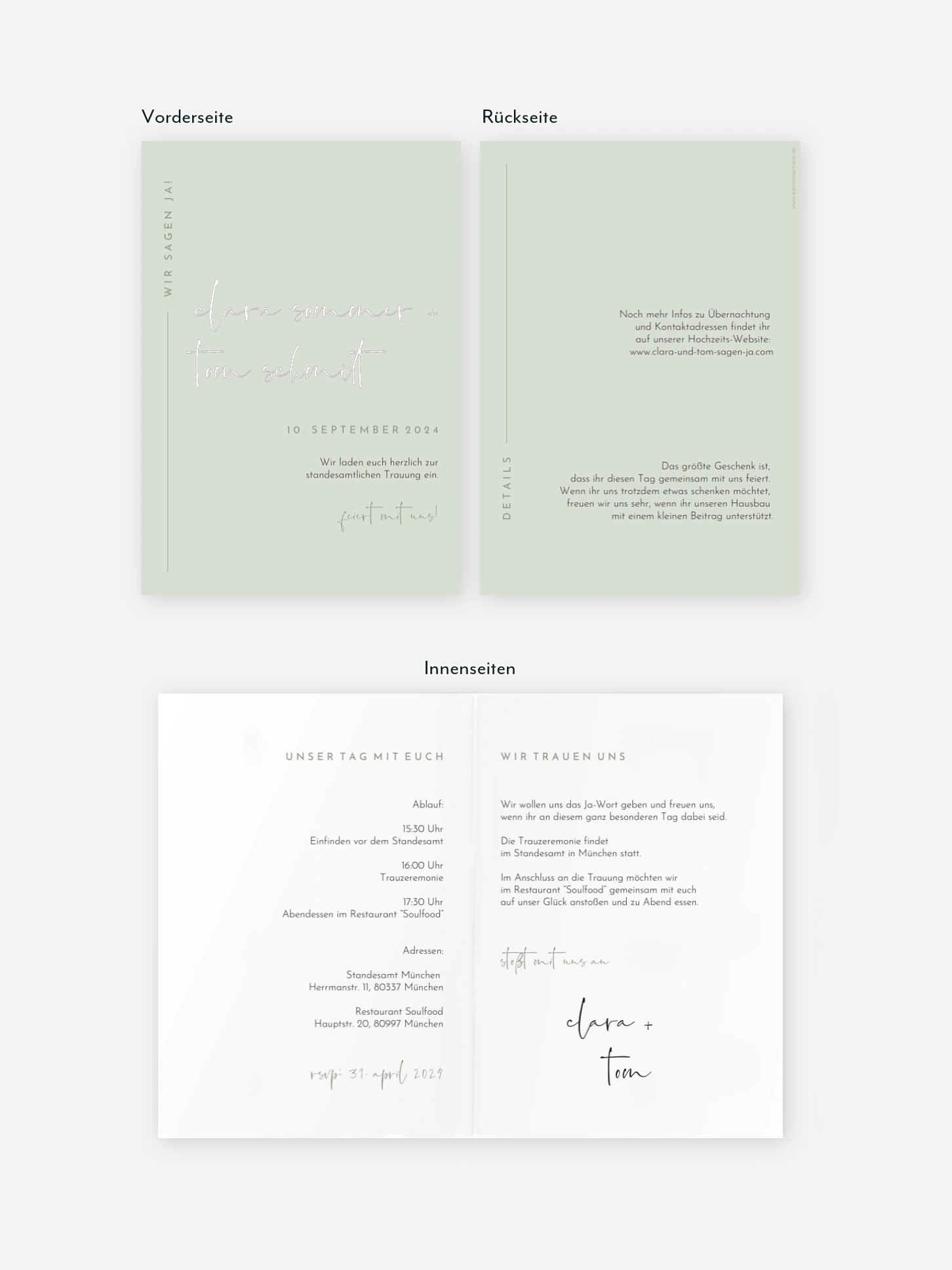 Hochzeitseinladung Standesamt Modern Type
