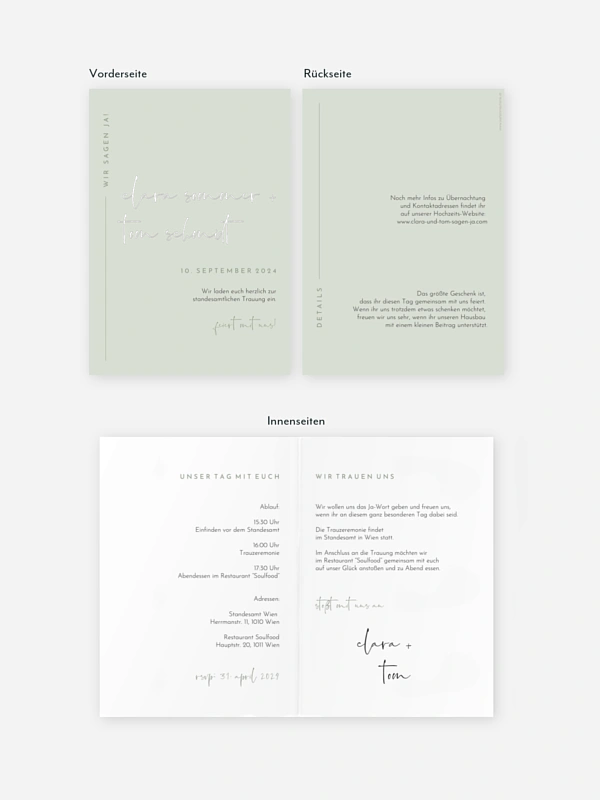 Hochzeitseinladung Standesamt Modern Type