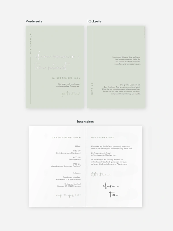 Hochzeitseinladung Standesamt Modern Type