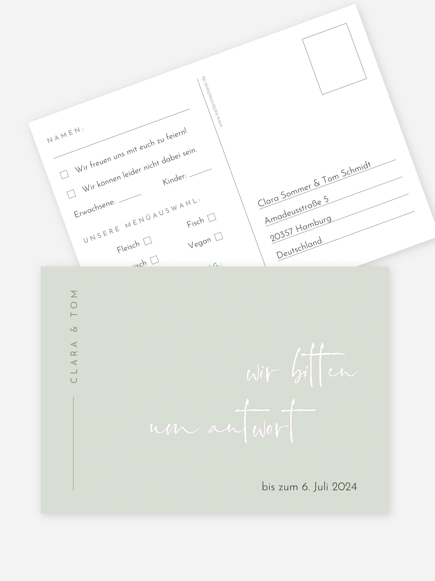 Antwortkarte Hochzeit Modern Type