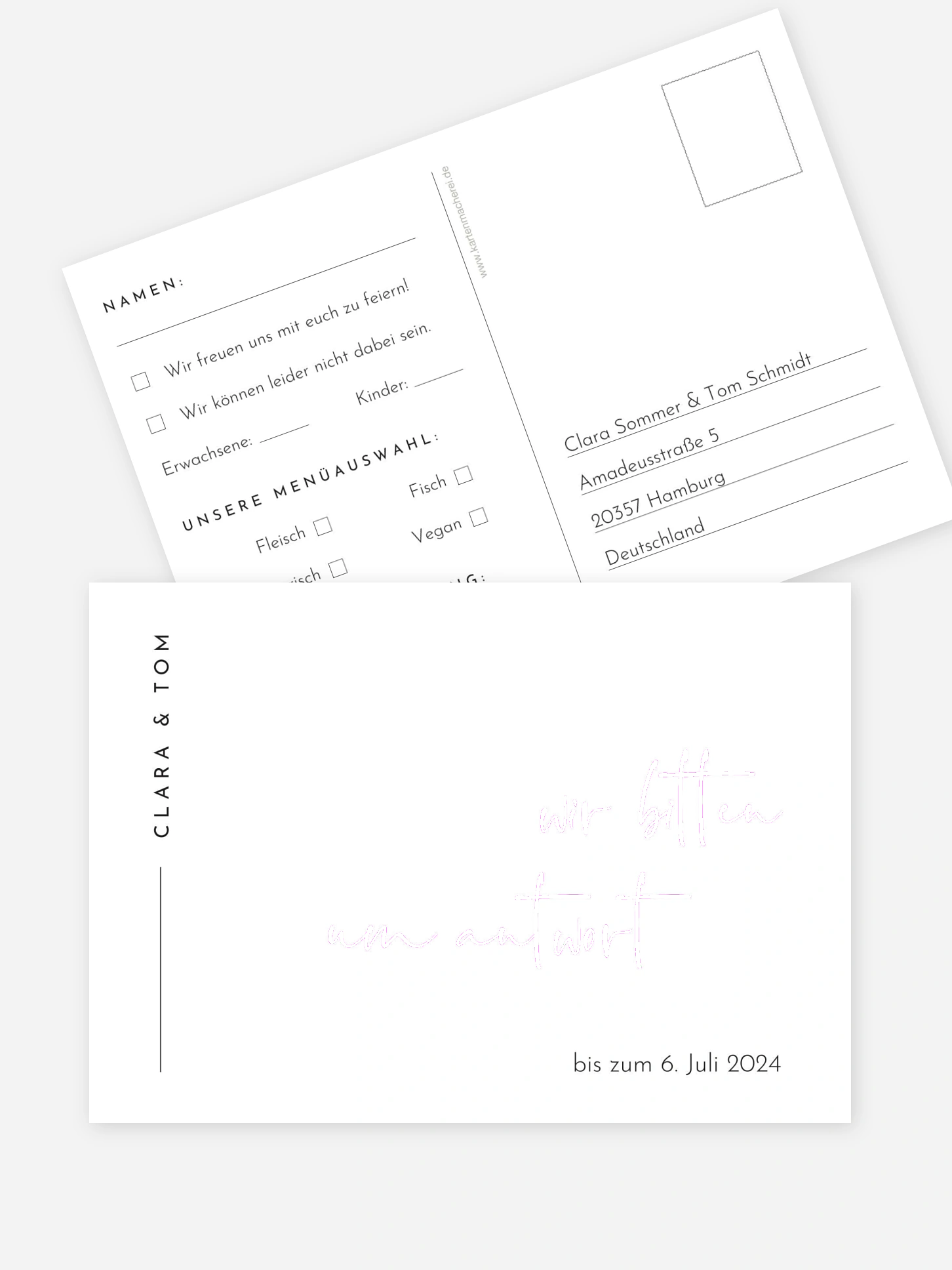Antwortkarte Hochzeit Modern Type