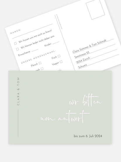Antwortkarte Hochzeit Modern Type