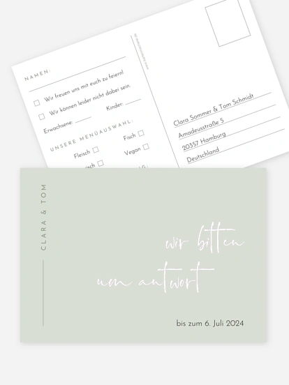 Antwortkarte Hochzeit Modern Type