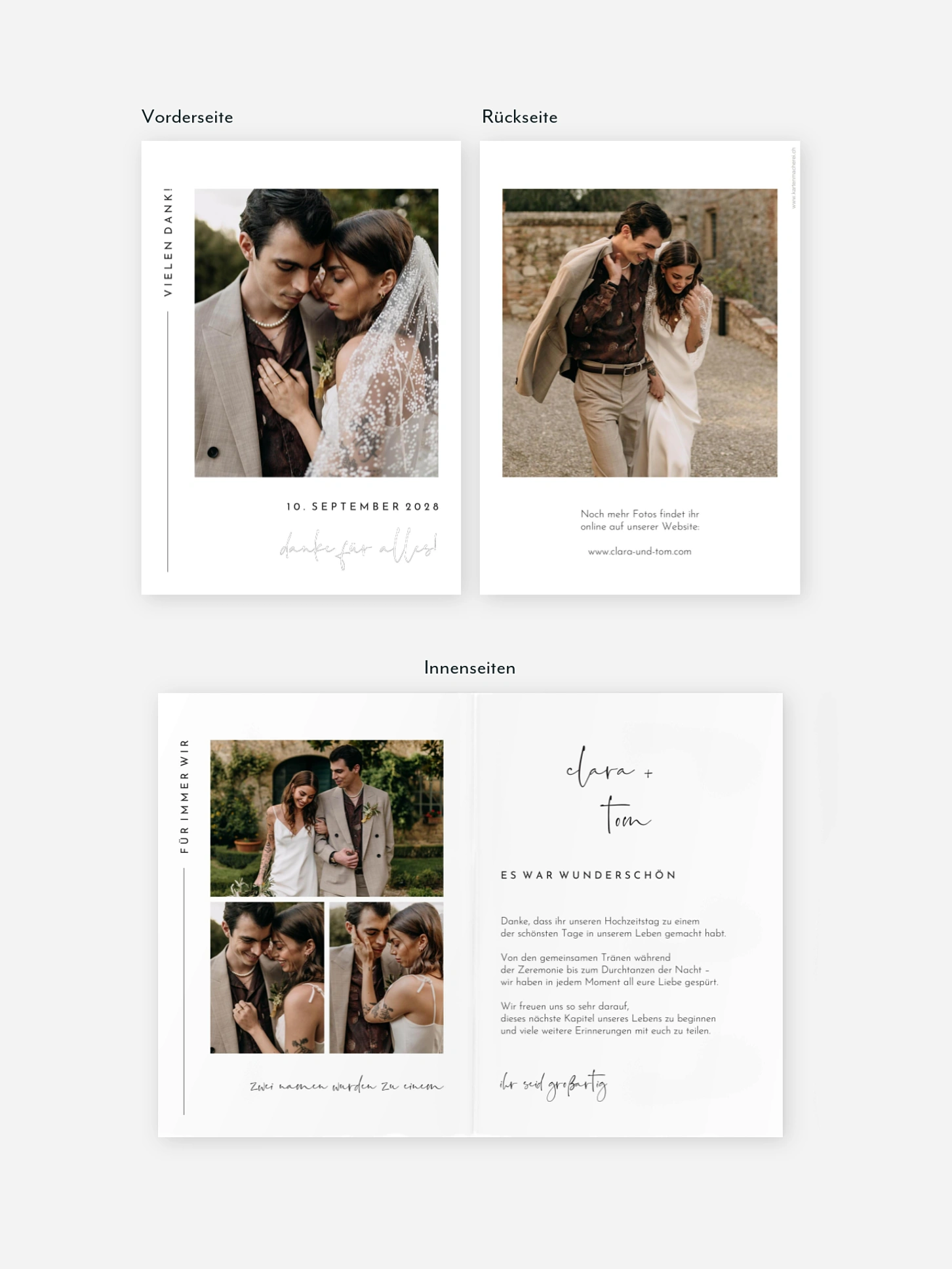 Dankeskarte Hochzeit Modern Type