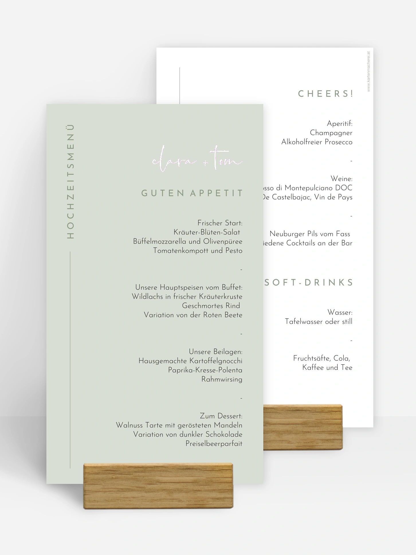 Menükarte Hochzeit Modern Type