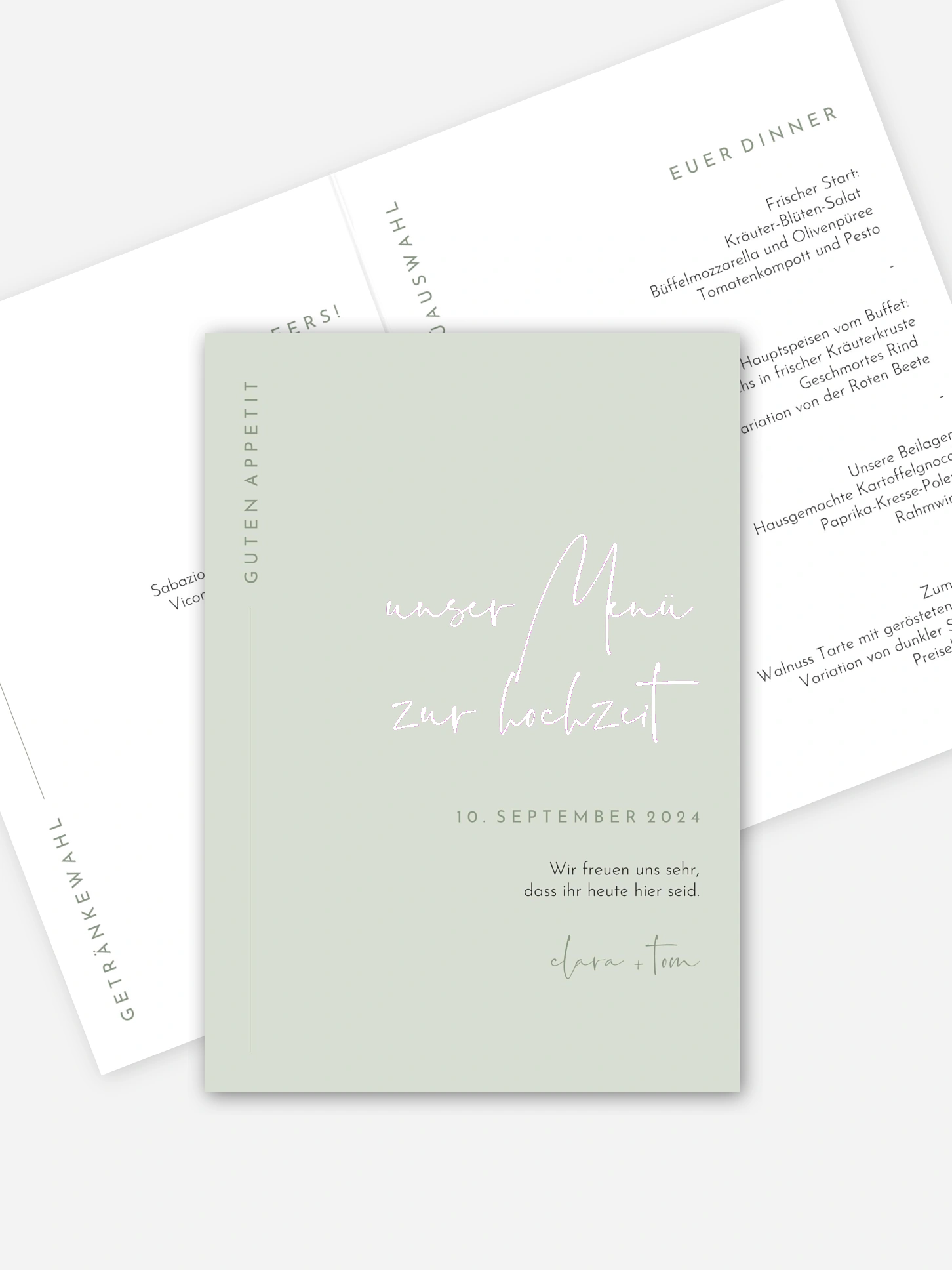 Menükarte Hochzeit Modern Type