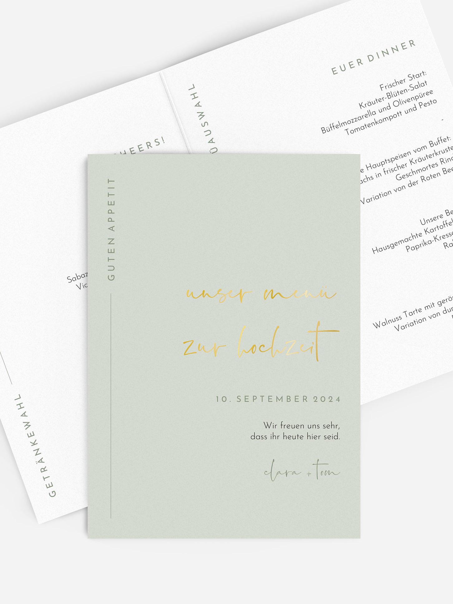 Menükarte Hochzeit Modern Type