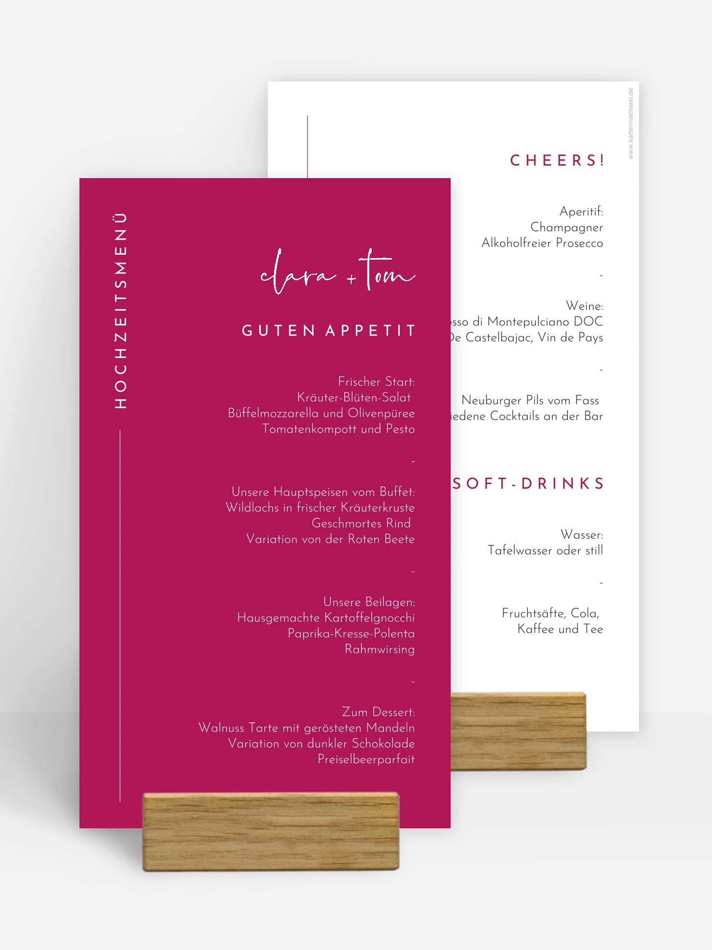 Menükarte Hochzeit Modern Type