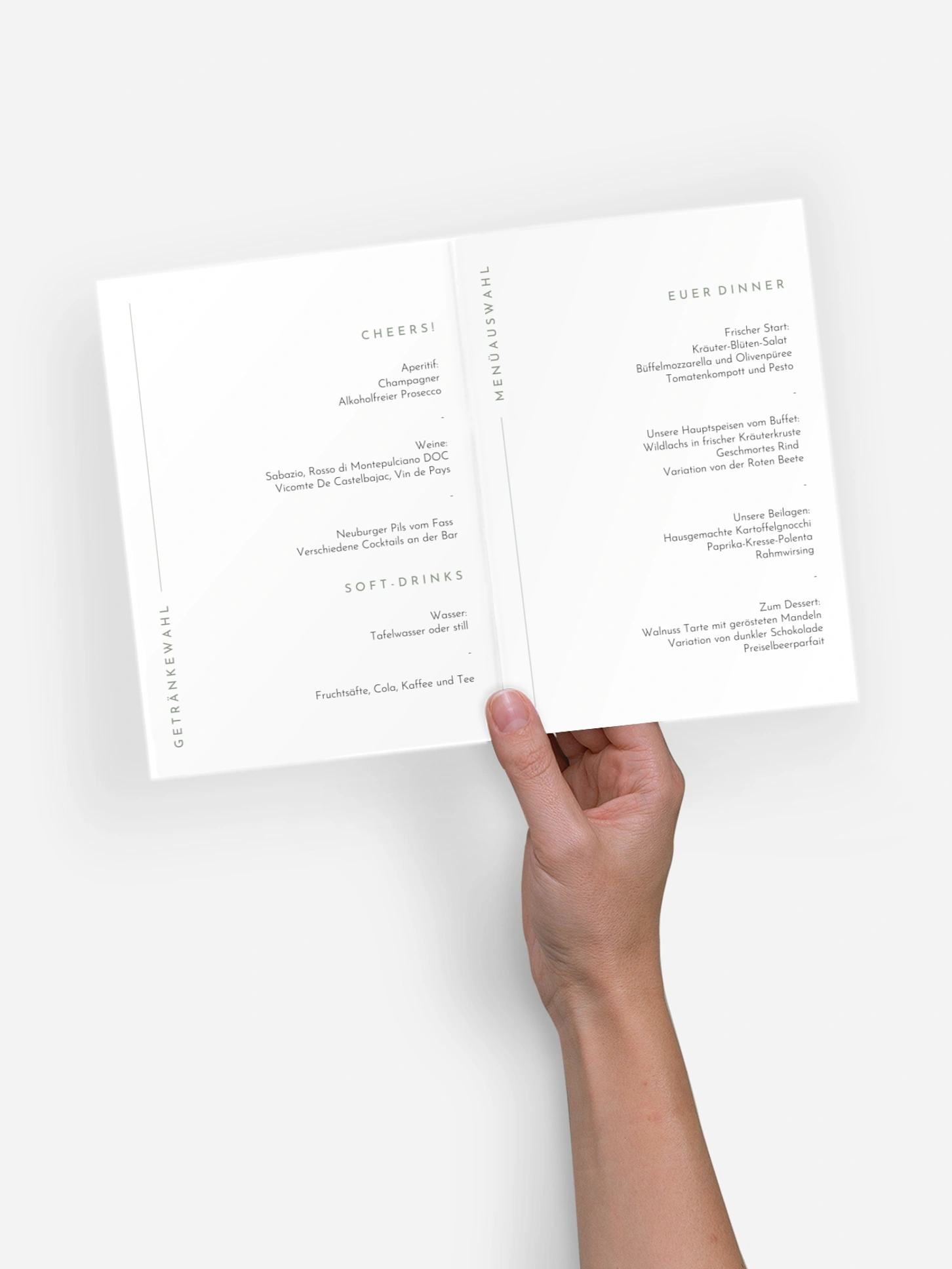 Menükarte Hochzeit Modern Type