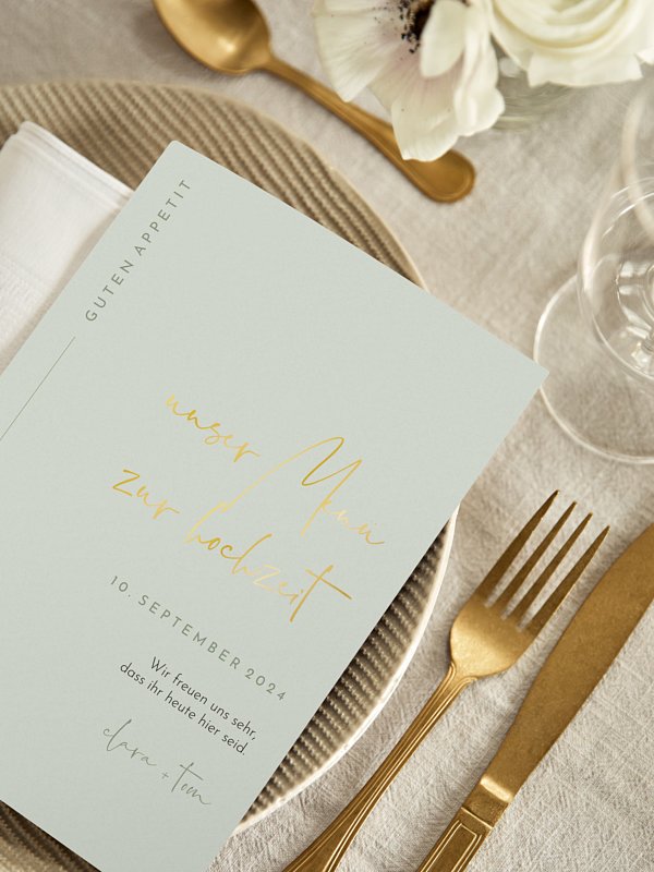 Menükarte Hochzeit Modern Type