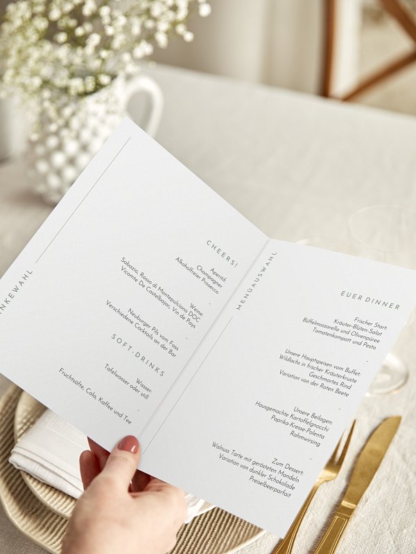 Menükarte Hochzeit Modern Type