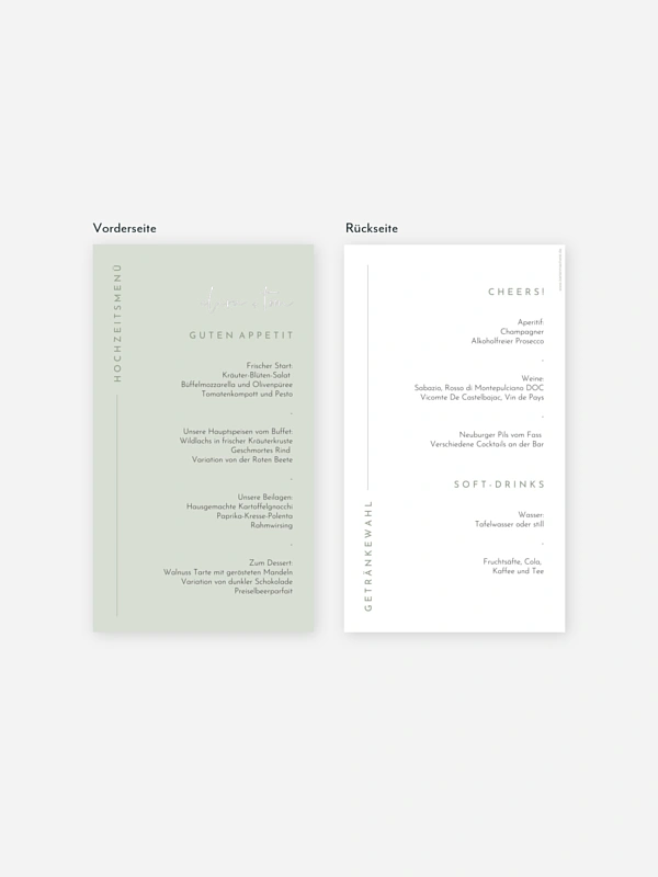 Menükarte Hochzeit Modern Type