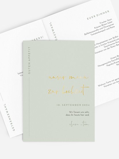 Menükarte Hochzeit Modern Type